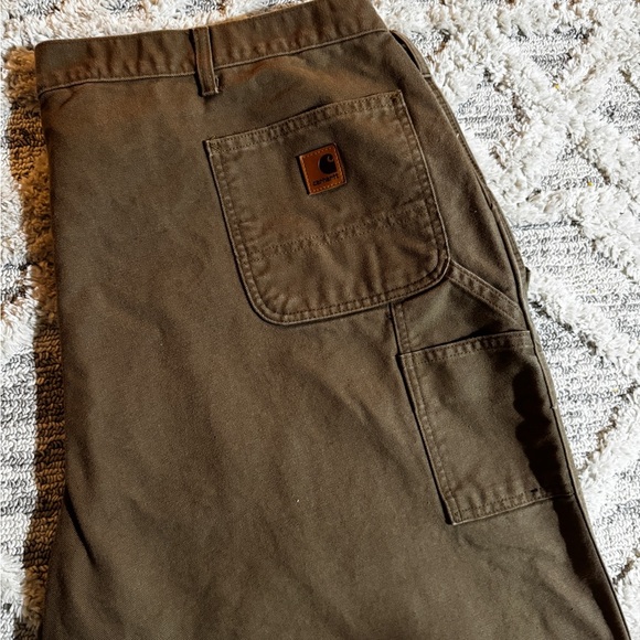 Carhartt RN#14806 Cargo Work Utility Carpenter Pants 50x32 Brown Loose Orig Fit - Picture 11 of 12